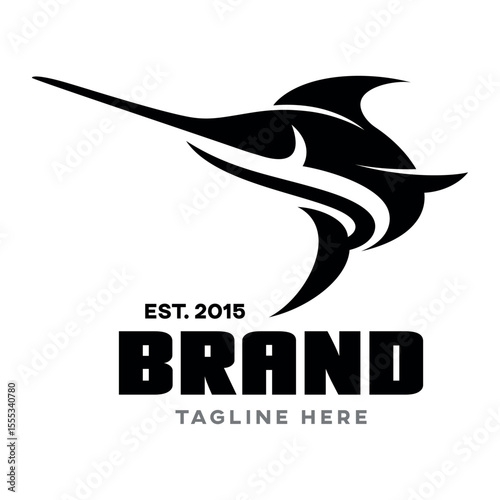 Modern marlin logo. Vector illustration	