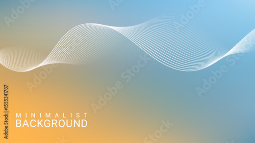 Minimalist abstract gradient background with wavy lines