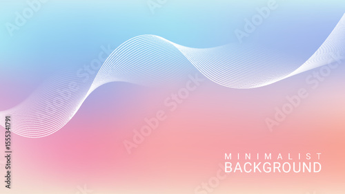 Minimalist abstract gradient background with wavy lines