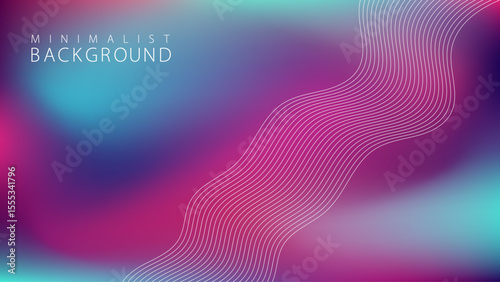 Minimalist abstract gradient background with wavy lines