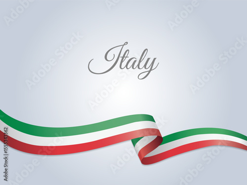 Italian ribbon flag. Banner, poster. Vector illustration
