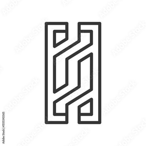 the logo consists of monogram the letter d and p. Abstract, outline and elegant.