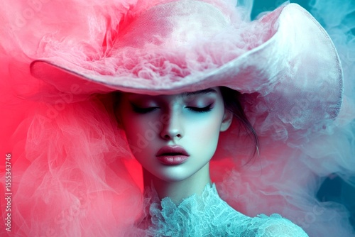 Metaphorical intoxication perceptions of a mental illusion. Disorder and health. Dreamlike scene. Hallucination - due to intoxication: abstract image of physical state. Brain disorder.