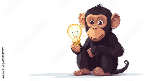Playful Monkey Painting with Symbol of Creativity