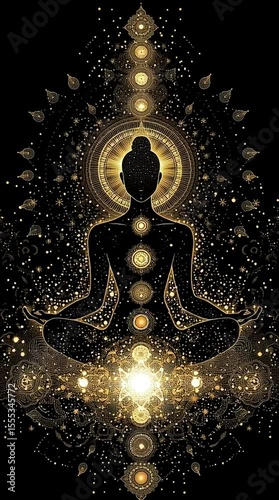 Space Spiritual Meditation Seamless Loop Infinity Animated Ultra High Definition Mentally Clear And Emotionally Relaxing Mind Focusing Universe Scene. AI generative.