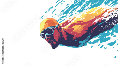 Aquatic Sport Athlete: Professional Sportsman in Action