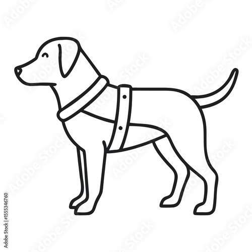 Guide Dog Harness Vector Illustration Silhouette for Visual Representation