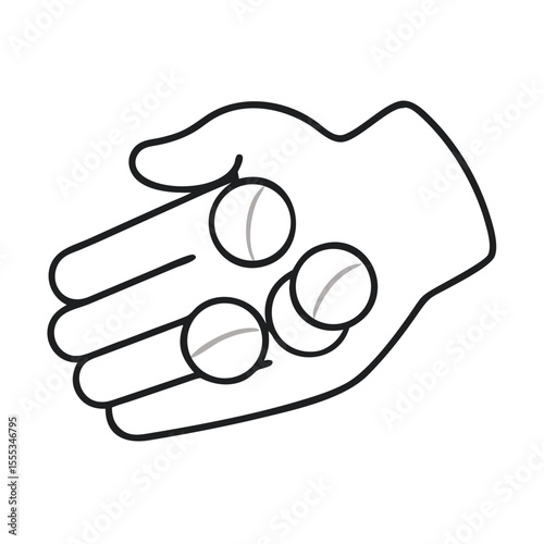 Hand Holding Pills Representing Medication Treatment and Health Care Practices