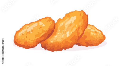 Crispy Chicken Nuggets and Strips in Batter Bread for Delicious Food Photography