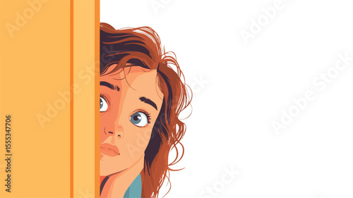 Curious People Peeking Outside - Cautious Woman Looking Out Window