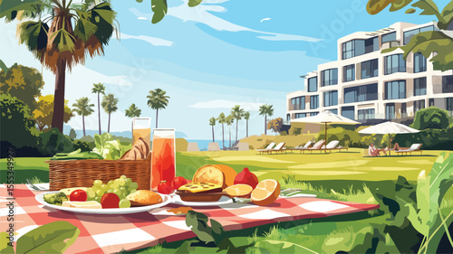 Summer Picnic Postcard Design for Outdoor Events
