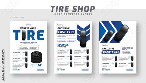 Tire shop catalog flyer bundle template | Tire parts product catalog sale promotion leaflet or poster | Auto repair shop banner set