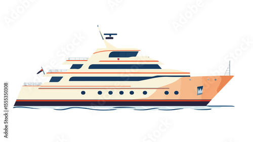 Small Yacht Cruise Travel Vessel on the Sea - Marine Exploration