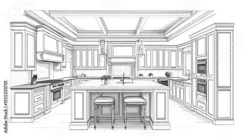Luxury Island Kitchen Design with Sophisticated Features