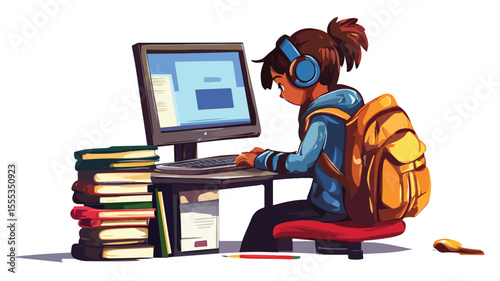 Student Learning Studies Online with Computer