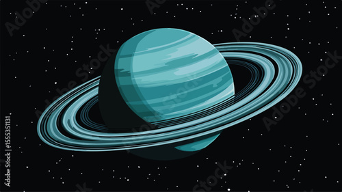 Uranus Outer Space Planet Ball Sphere Cosmos Illustration