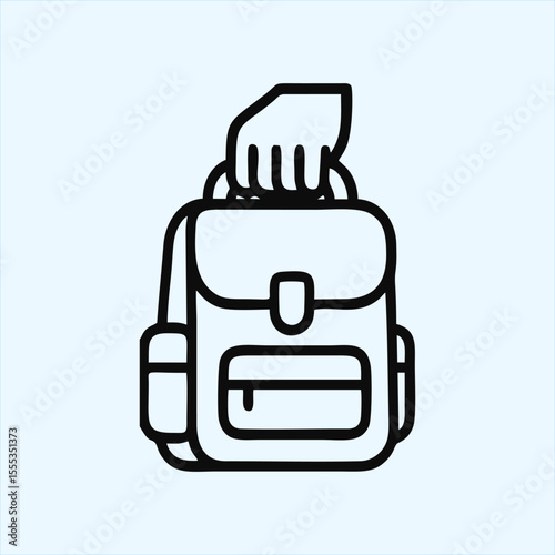 Backpack with Hand Gripping Handle Back to School Illustration