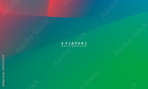 Modern gradient abstract background. Cover template with red and green color perspective geometric shapes. Ideal design for social media, cover, banner, flyer.