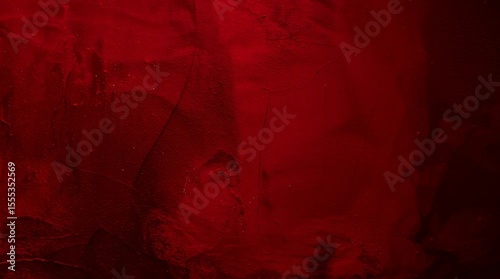 Bold text on red wall. Rough painted background.