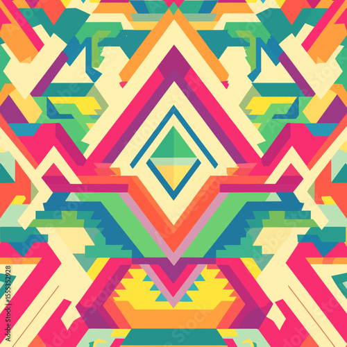 This background features a seamless, modern pattern of interlocking triangles and chevrons