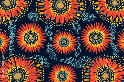 Ethnic geometric patterns designed to be used as backgrounds or for wallpaper