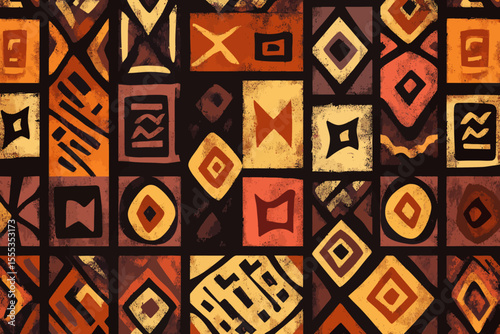 For a vibrant color scheme, consider an Aztec geometric pattern, and for textiles and decorations, opt for a Damask style pattern, ethnic abstract ikat, or seamless tribal patterns in a native Aztec