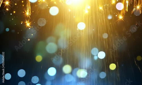 Golden light with bokeh effect background