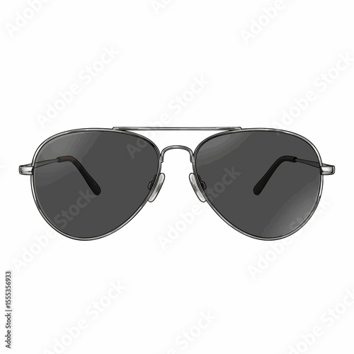 Classic Silver Metal Aviator with Dark Grey Lenses Sunglasses
