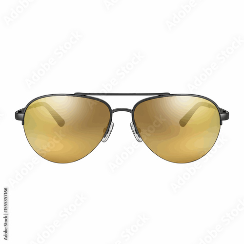 Rimless Gunmetal Aviator with Gold Mirror Lenses Sunglasses