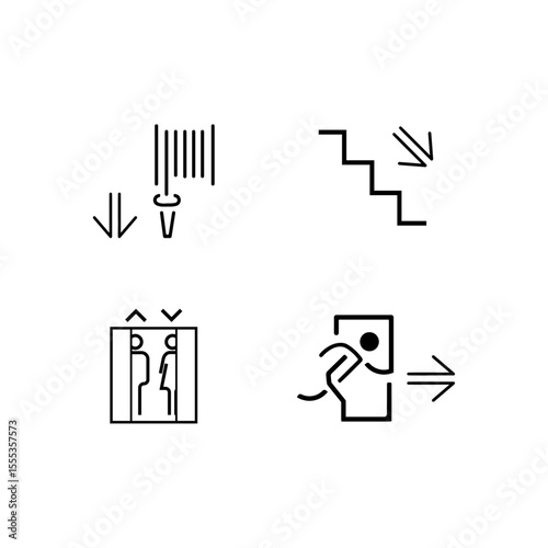 CONJUNTO DE ICONOS MINIMALISTAS, SEÑALÉTICA ARQUITECTÓNICA