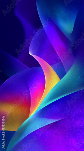 Colorful abstract waves flowing and blending seamlessly