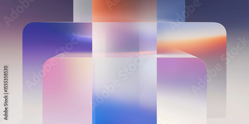 Abstract blurred geometric shapes creating colorful background design