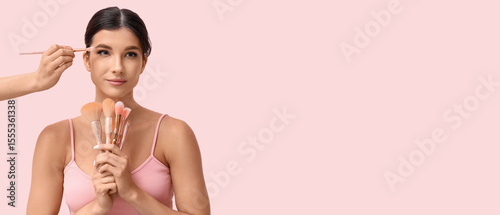 Beautiful young woman and f...