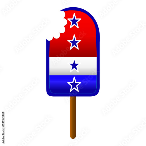 American Flag Popsicle – Editable Vector Icon