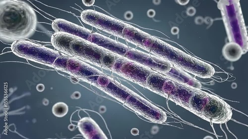 Detailed Visualization of Bacteria Cells and Microorganisms in a Microscopic Environment
