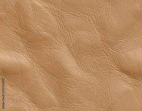 Natural tan leather with soft wrinkles