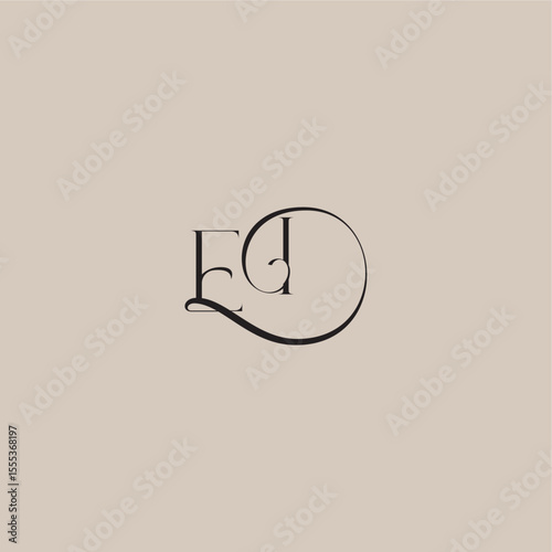 dinamyc curvy initial concept EI elegant and luxury style monogram wedding logo letter