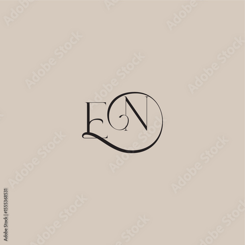 dinamyc curvy initial concept EN elegant and luxury style monogram wedding logo letter
