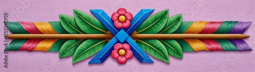 Cultural symbol design showcase artisan studio decorative art vibrant colors close-up craftsmanship highlight