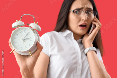 Stressed young woman with a...