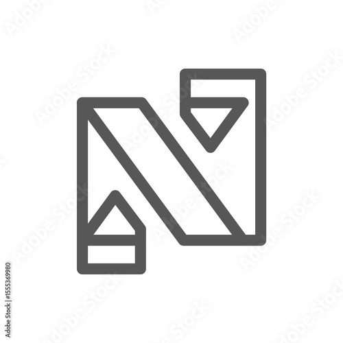 the logo consists of monogram the letter X and N. Abstract, outline and elegant.