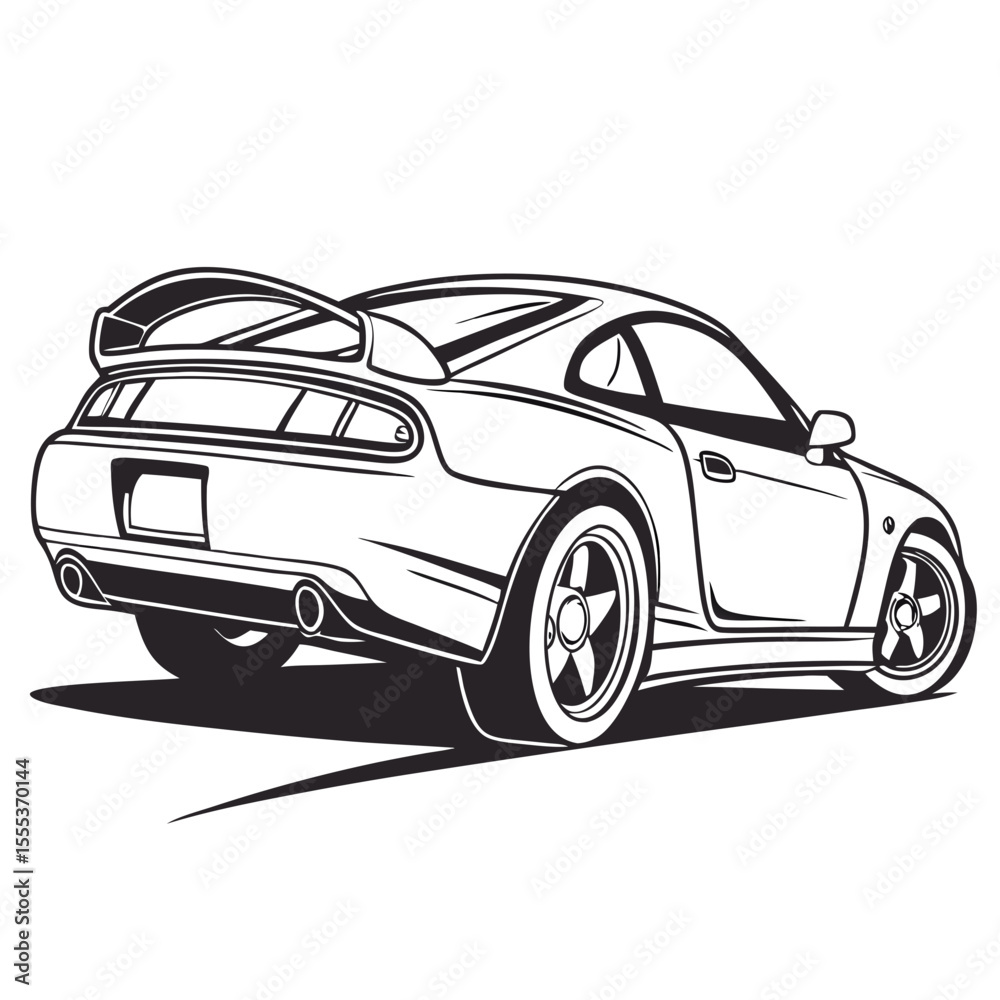 Fototapeta premium Coupe isolated vehicle silhouette