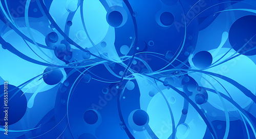 Dynamic Blue Abstract Circles and Lines Background