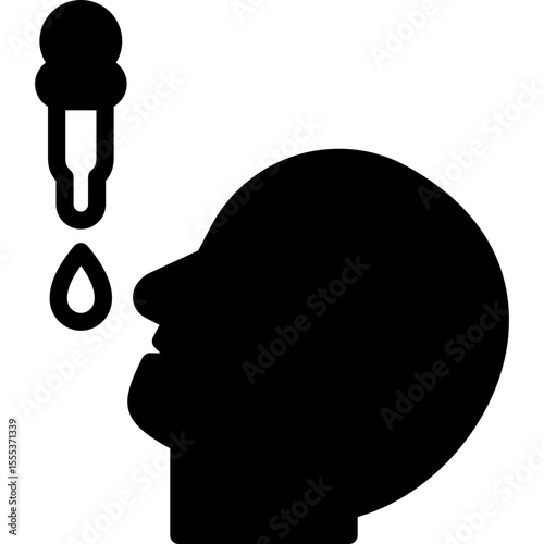 oral vaccine icon illustration design with solid