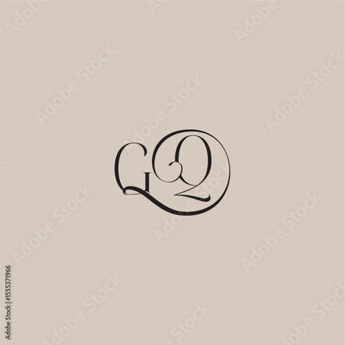 dinamyc curvy initial concept monogram wedding logo letter elegant and luxury style GQ