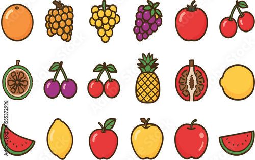 Colorful fruit medley vector illustration for healthy eating