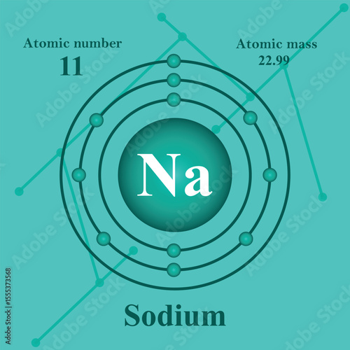 Illustration of the structure of a Sodium atom