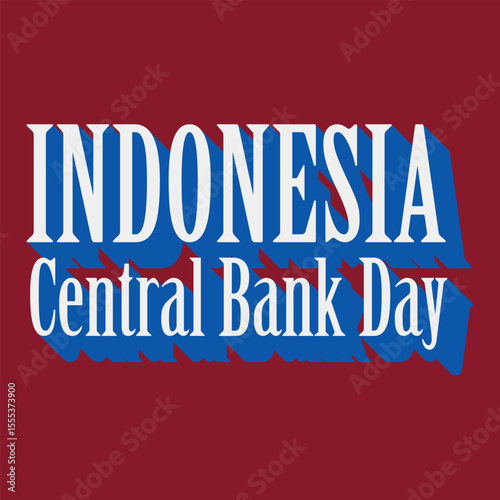 Indonesian Central Bank Day greeting card. Hand drawn positive quote. Modern brush calligraphy. Isolated on rose red background