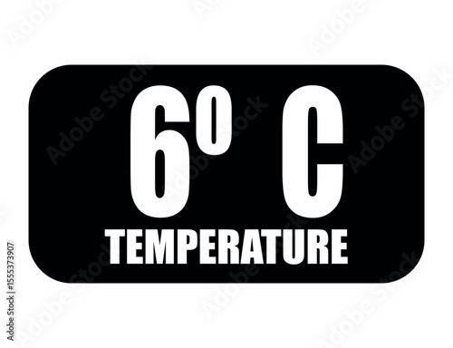 6° C. Celsius degree temperature vector isolated on white background