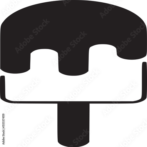Black and white illustration of an ice cream bar with dripping topping on a white background